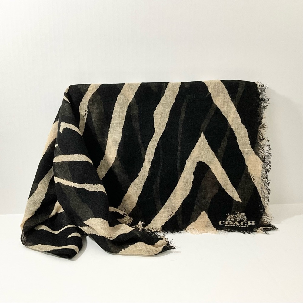 COACH Zebra Print Scarf 44"x44"